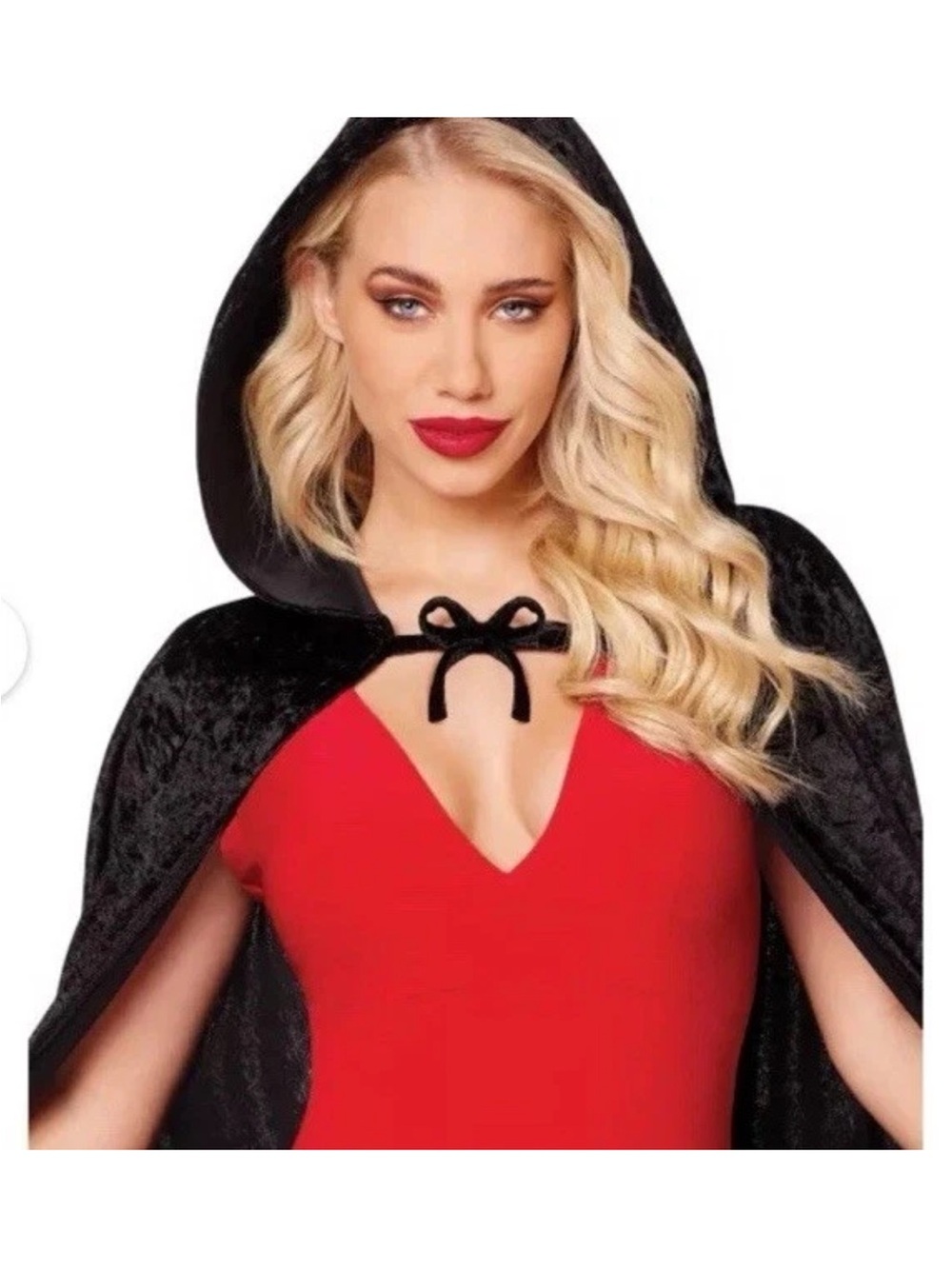 Spirit Black Velvet Hooded Cape